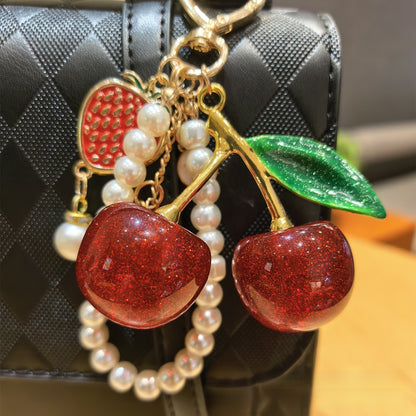 Cherry bag charm keychain