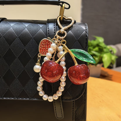 Cherry bag charm keychain