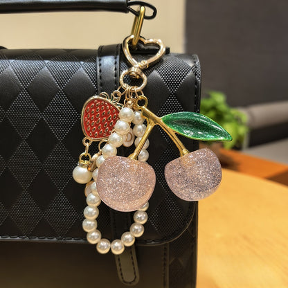 Cherry bag charm keychain
