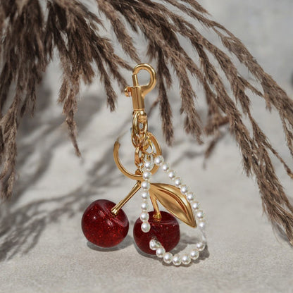 Cherry pendant keychain