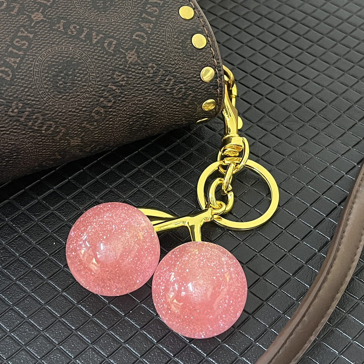 Cherry Resin Keychain Bag Charm
