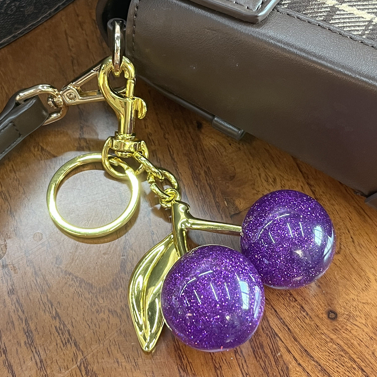 Cherry Resin Keychain Bag Charm