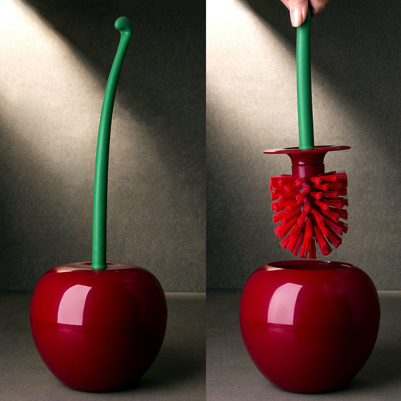 Cherry Toilet Brush with Long Handle Soft Bristles