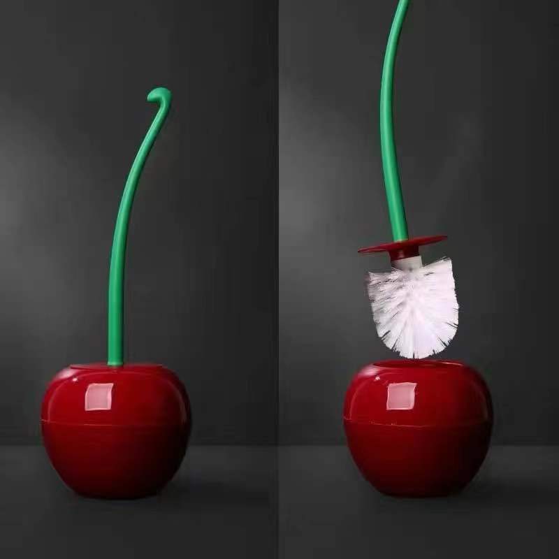 Cherry Toilet Brush with Long Handle Soft Bristles
