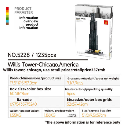 Chicago Willis Tower Building Blocks Educational Toy