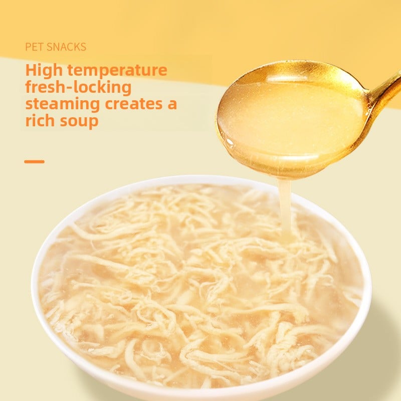 Chicken soup cans, cat snacks