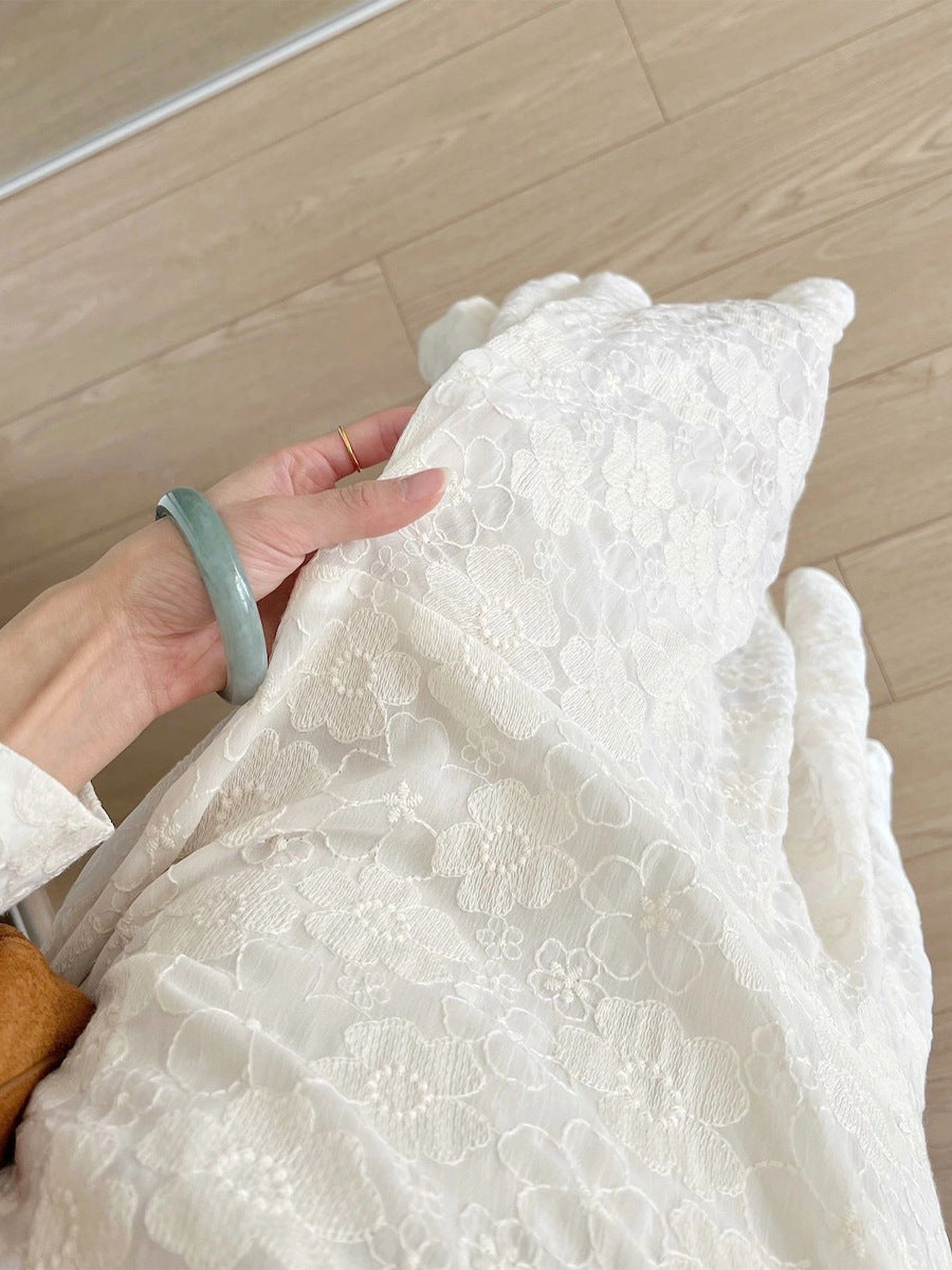 Chiffon Embroidered Fishtail Dress
