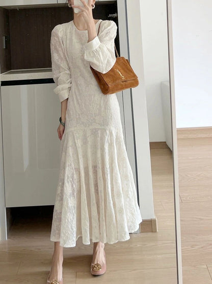Chiffon Embroidered Fishtail Dress