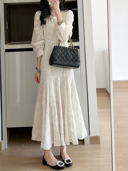 Chiffon Embroidered Fishtail Dress