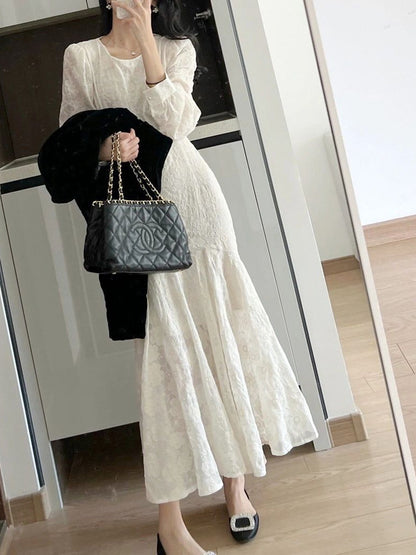 Chiffon Embroidered Fishtail Dress