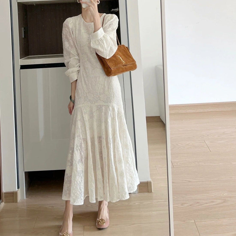 Chiffon Embroidered Fishtail Dress
