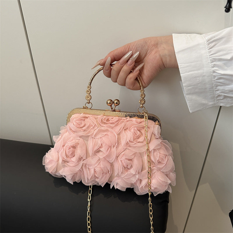 Chiffon Floral Decorative Handbag