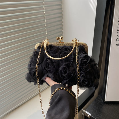 Chiffon Floral Decorative Handbag