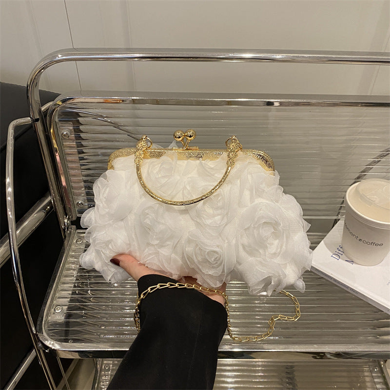 Chiffon Floral Decorative Handbag