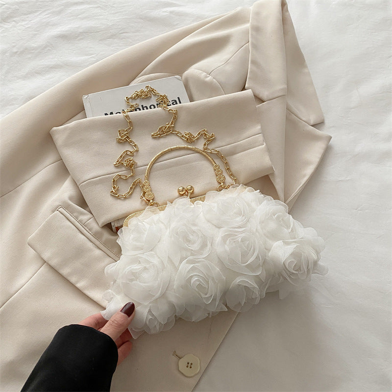 Chiffon Floral Decorative Handbag