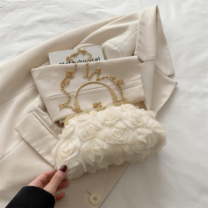 Chiffon Floral Decorative Handbag