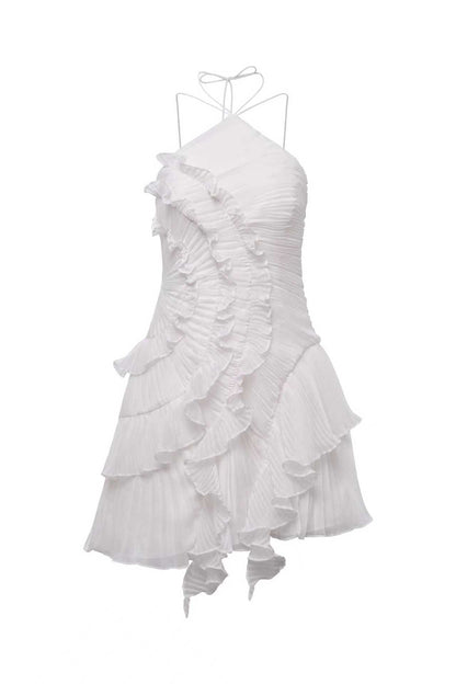 Chiffon Ruffled Halter Dress