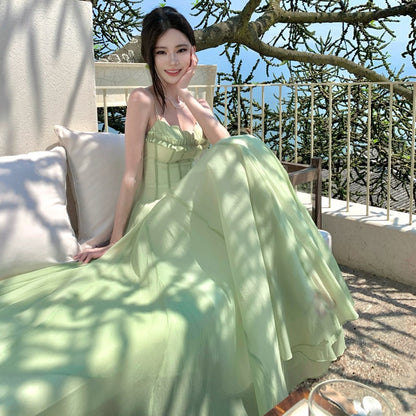 Chiffon Strapless Flared Dress