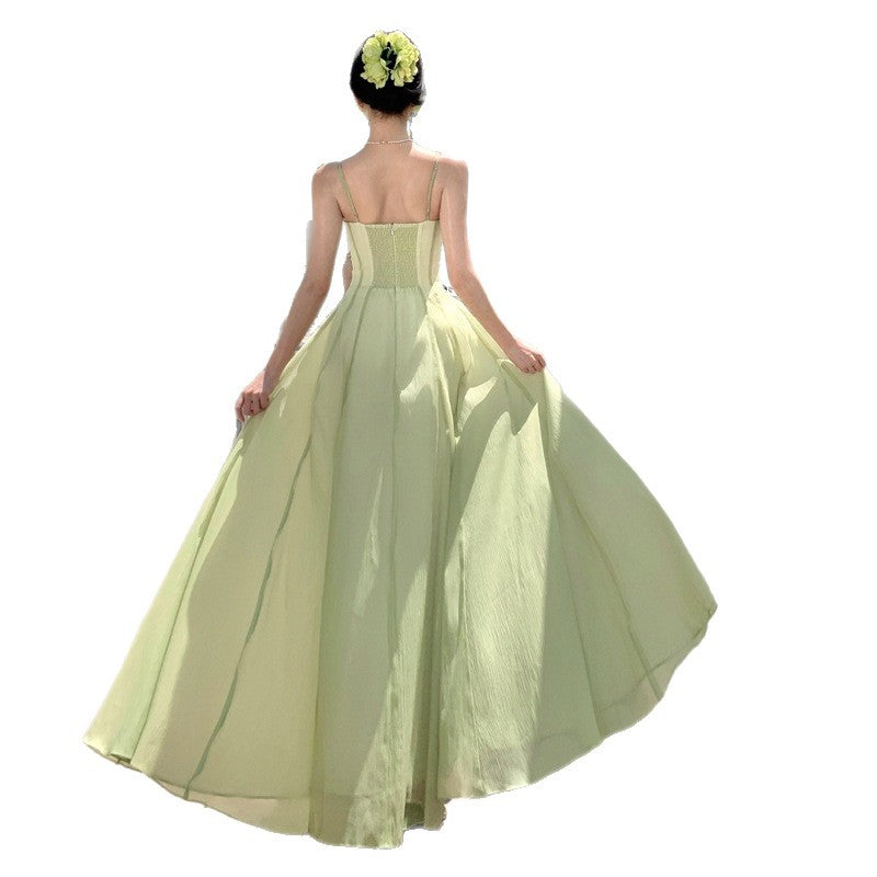 Chiffon Strapless Flared Dress