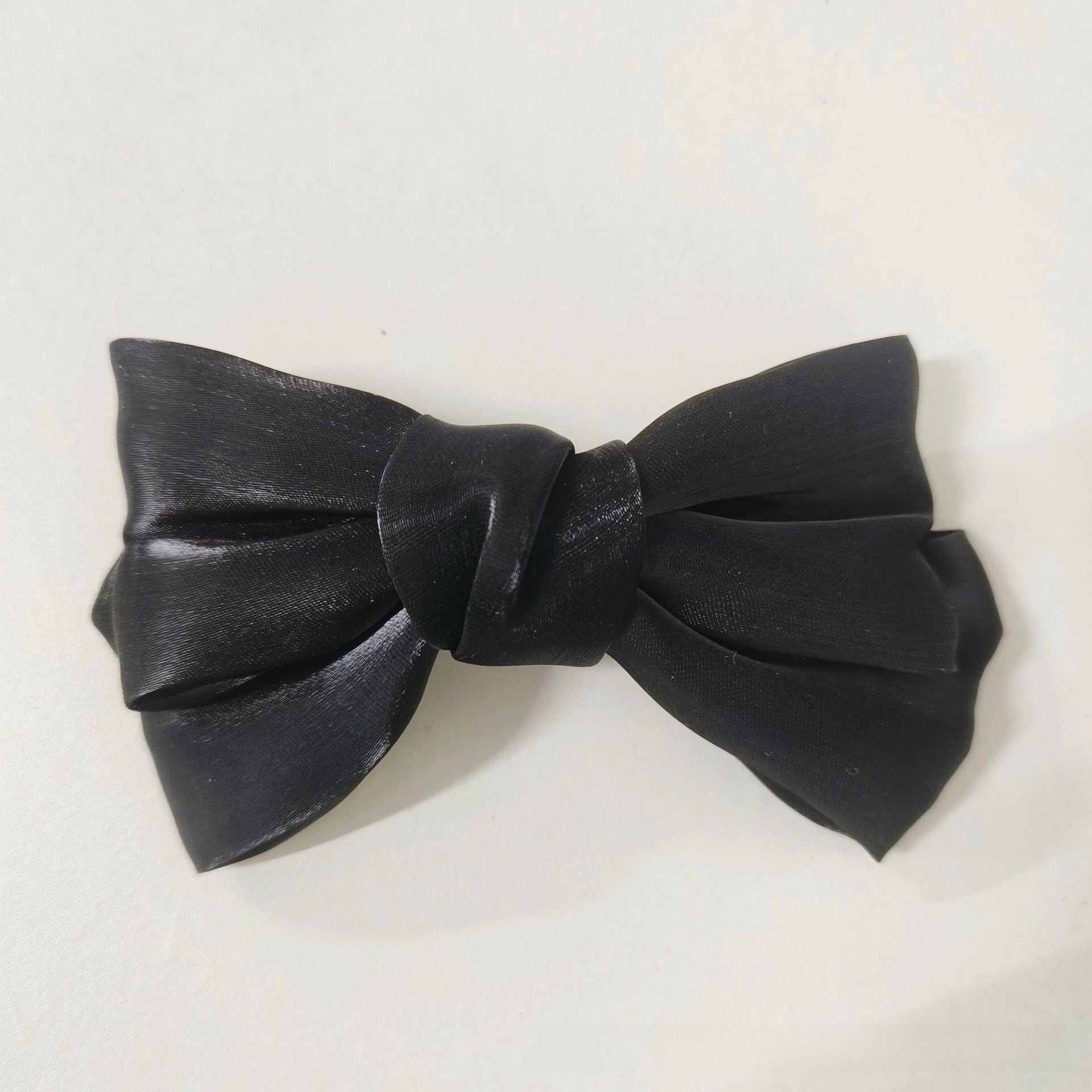 Children Bow Hair Clip Pearlescent Satin Spring Clip