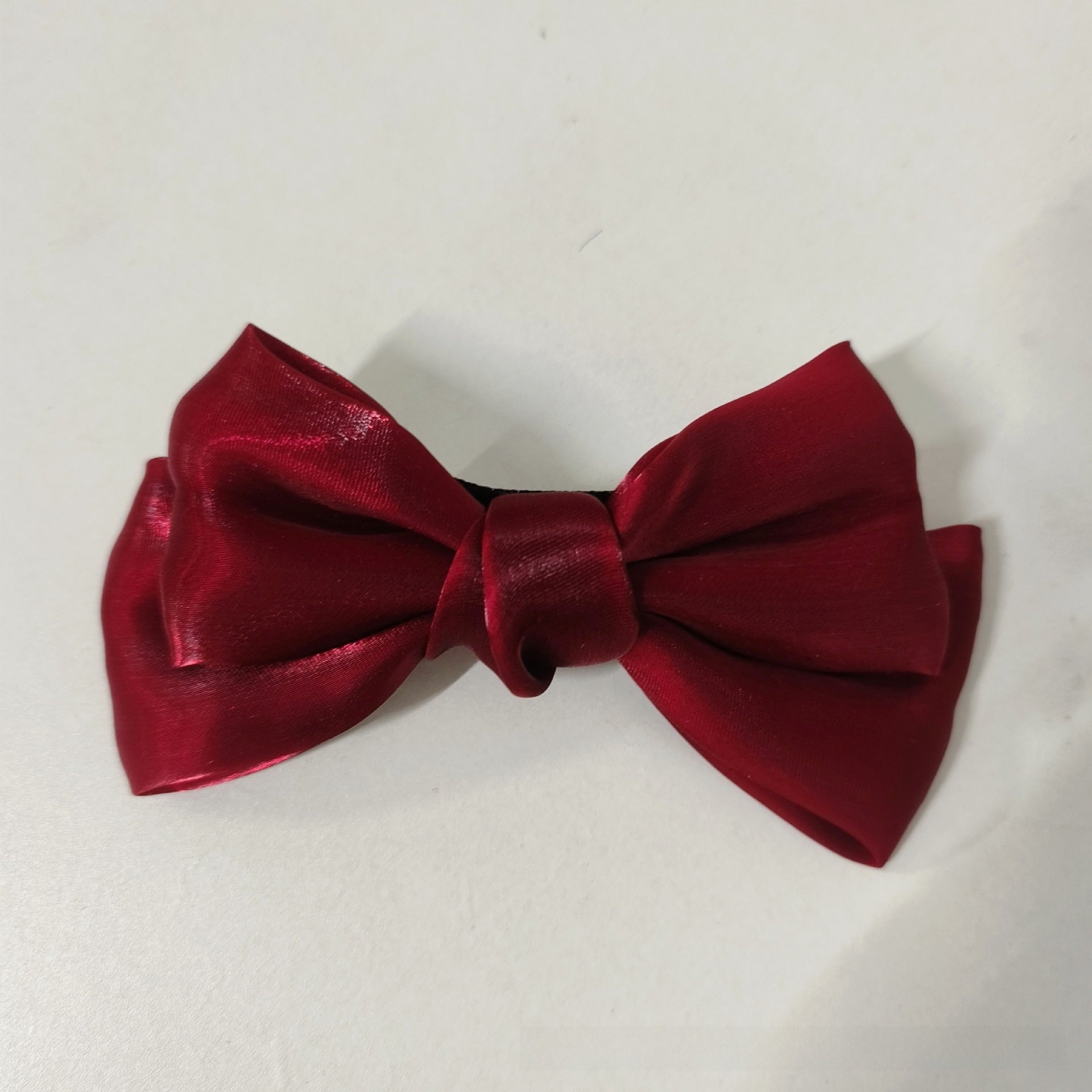 Children Bow Hair Clip Pearlescent Satin Spring Clip
