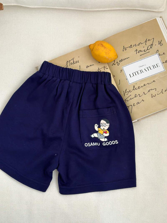 Children Cartoon Print Elastic Waist Shorts
