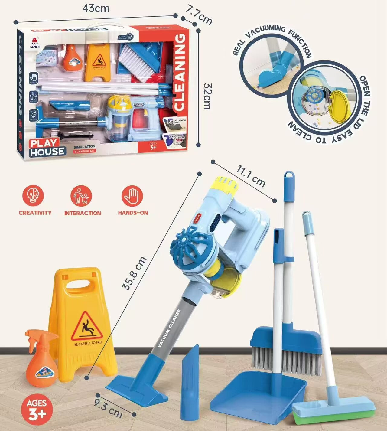 Children Electric Pretend Vacuum Cleaner Set