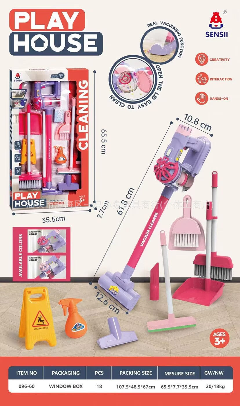 Children Electric Pretend Vacuum Cleaner Set