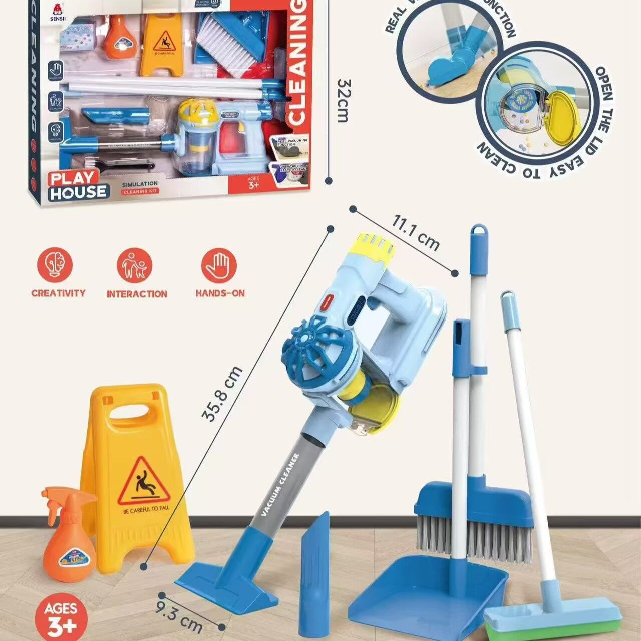 Children Electric Pretend Vacuum Cleaner Set