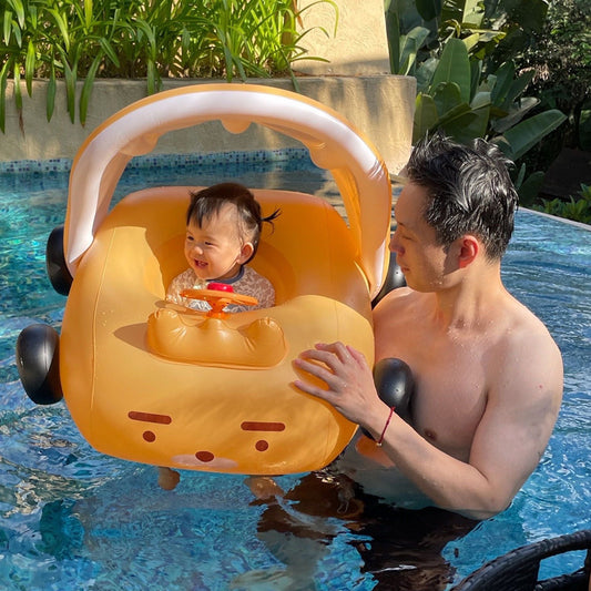 Children Inflatable Swim Seat Ring with Sunshade