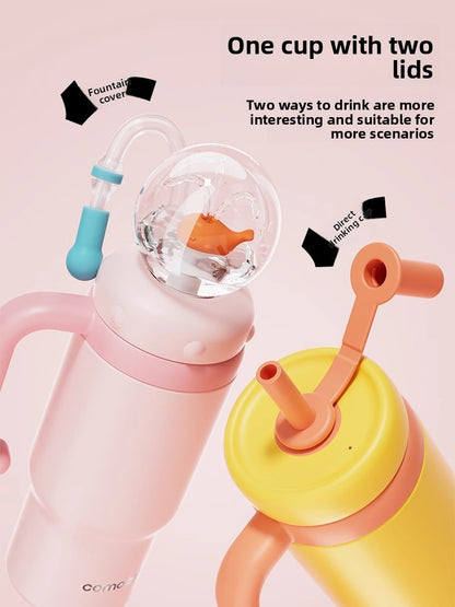 Children Insulated Water Bottle with Dual Lids