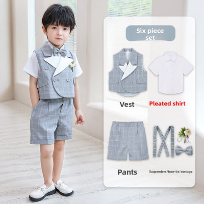 Children Plaid Vest Suit