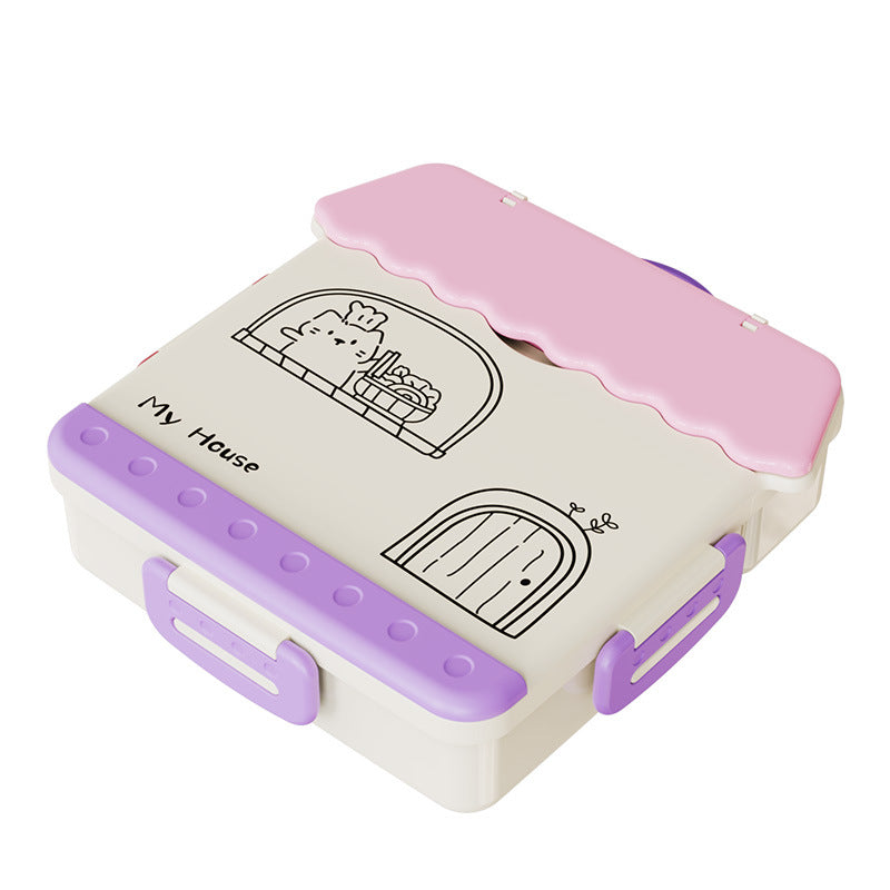 Children Plastic Lunch Box with Divider