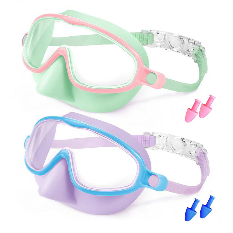 Children's Anti-Fog Swimming Goggles with Nose Cover