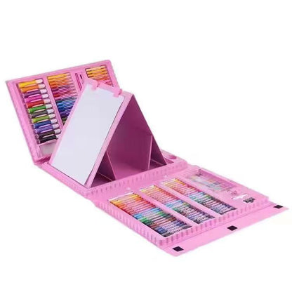 Children's Art Painting Tools 208 Painting suit Double Sketchpad Washable Watercolor Pen Crayon Full Set Gift Box for Students