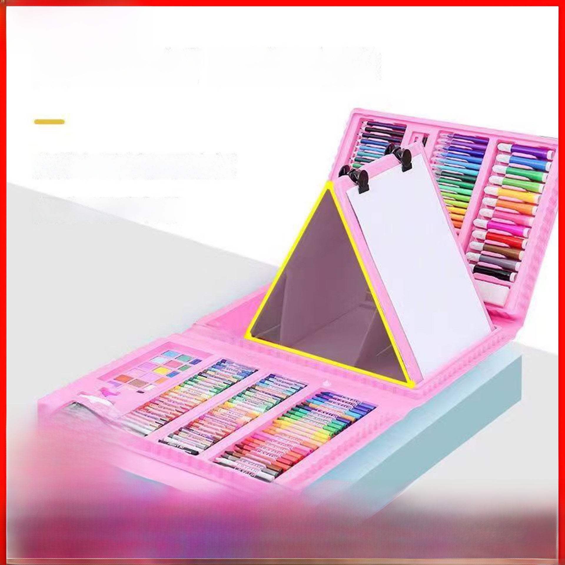 Children's Art Painting Tools 208 Painting suit Double Sketchpad Washable Watercolor Pen Crayon Full Set Gift Box for Students