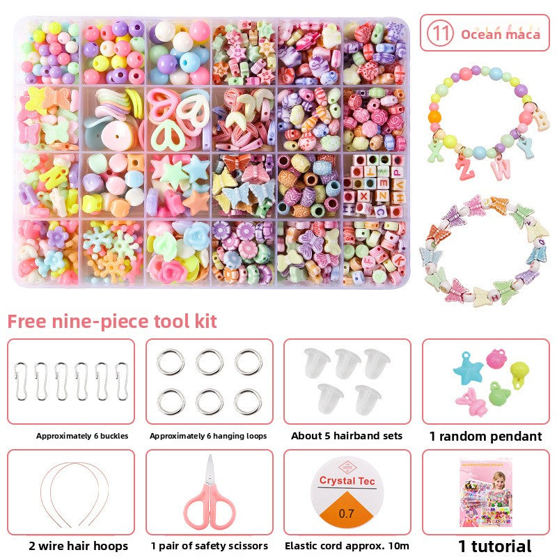 Children's bead stringing toys