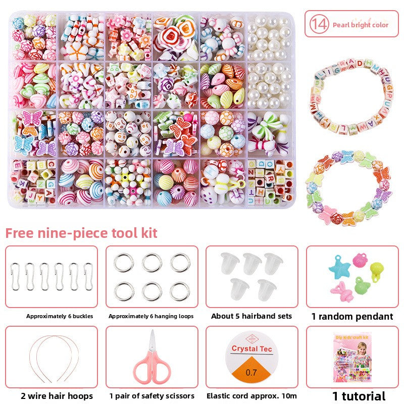 Children's bead stringing toys