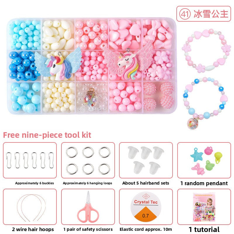 Children's bead stringing toys