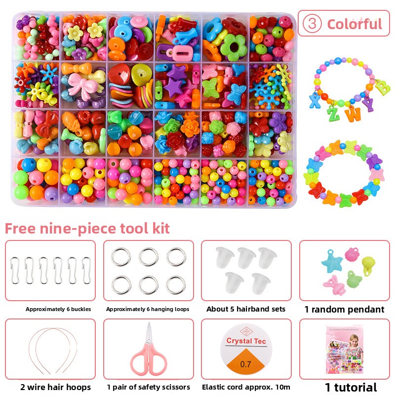 Children's bead stringing toys