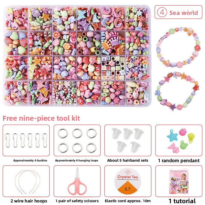 Children's bead stringing toys
