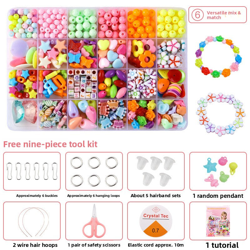 Children's bead stringing toys
