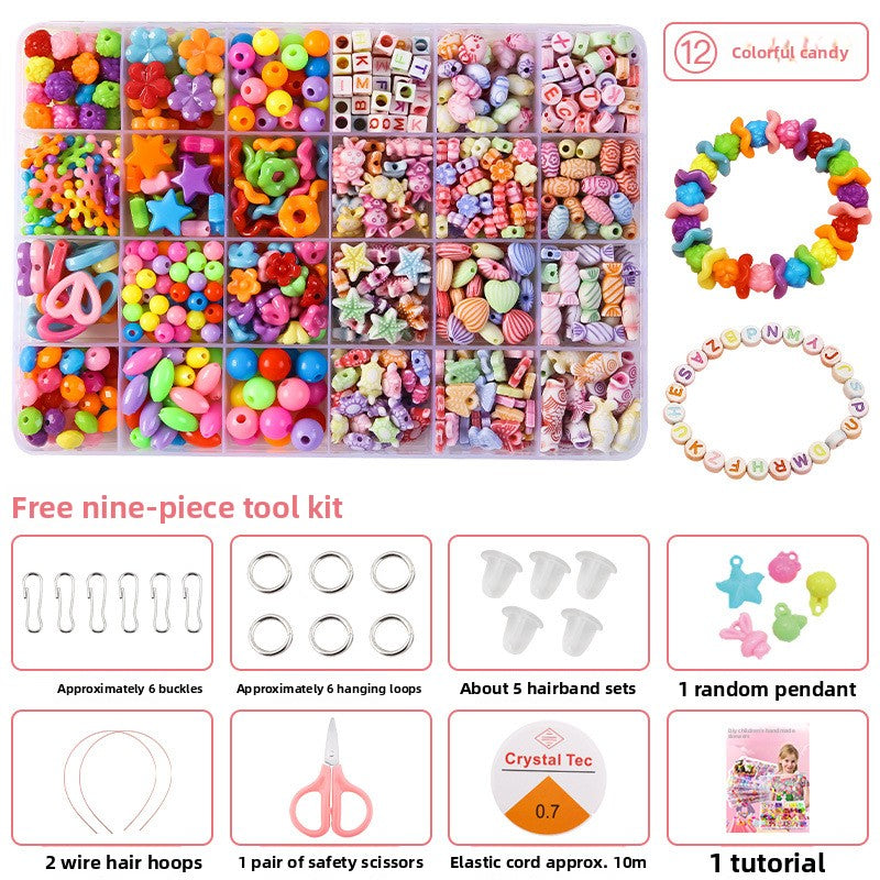 Children's bead stringing toys