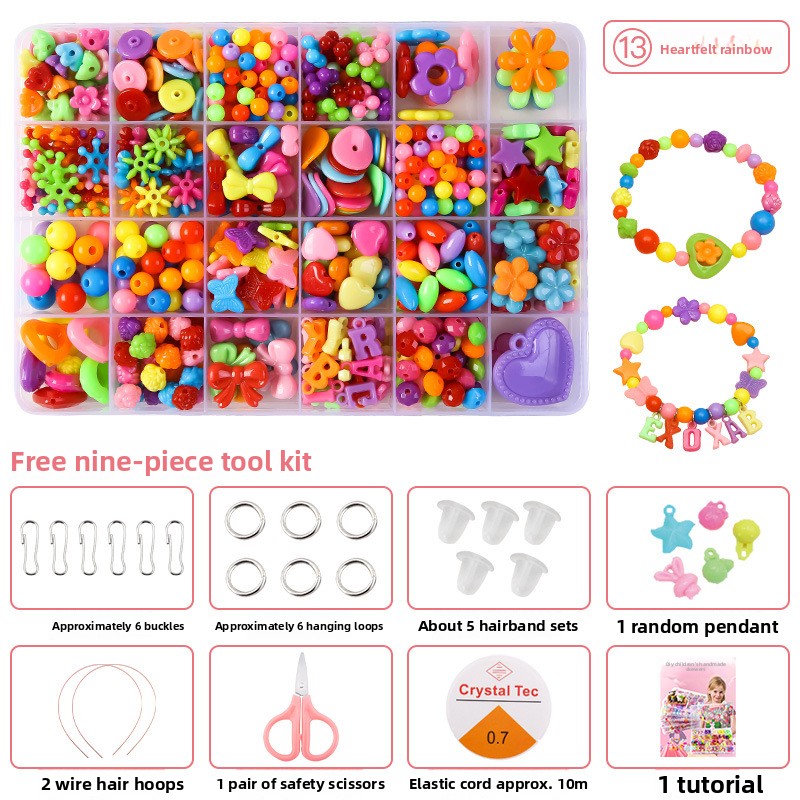 Children's bead stringing toys