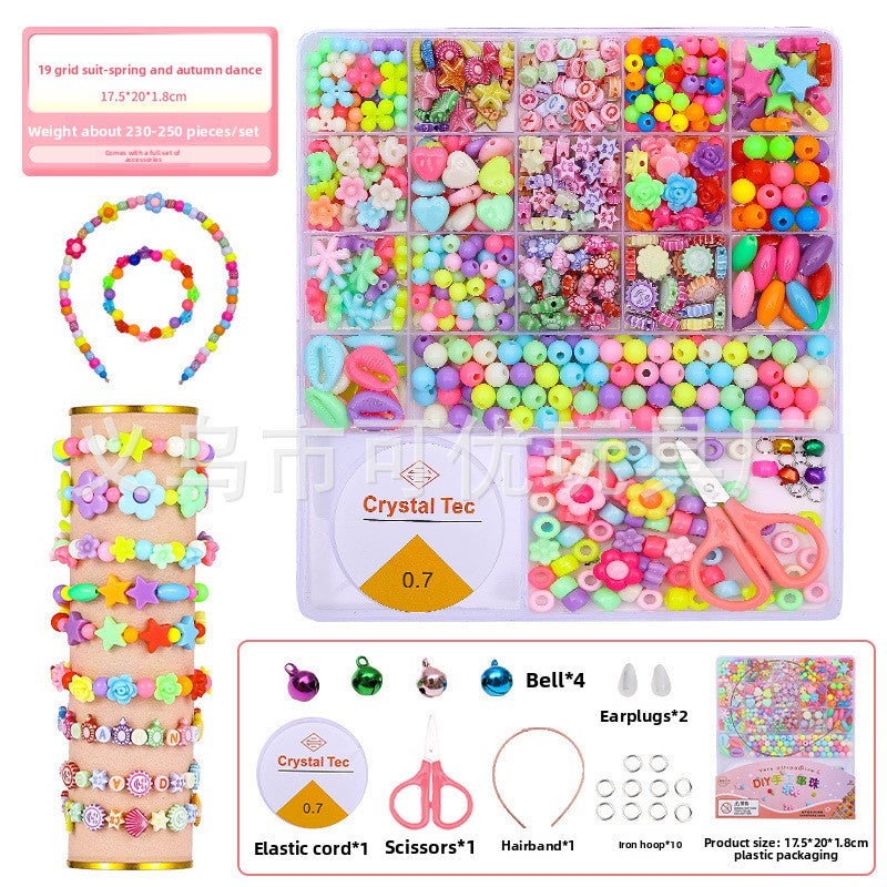 Children's bead stringing toys