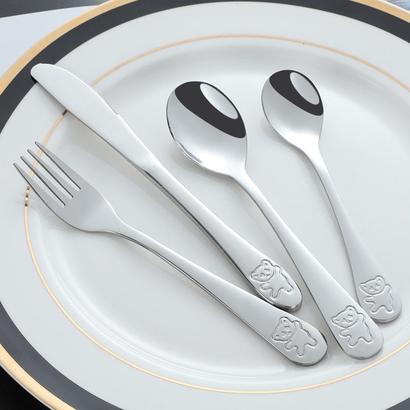 Children's Bear Pattern Stainless Steel Cutlery Set
