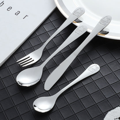 Children's Bear Pattern Stainless Steel Cutlery Set