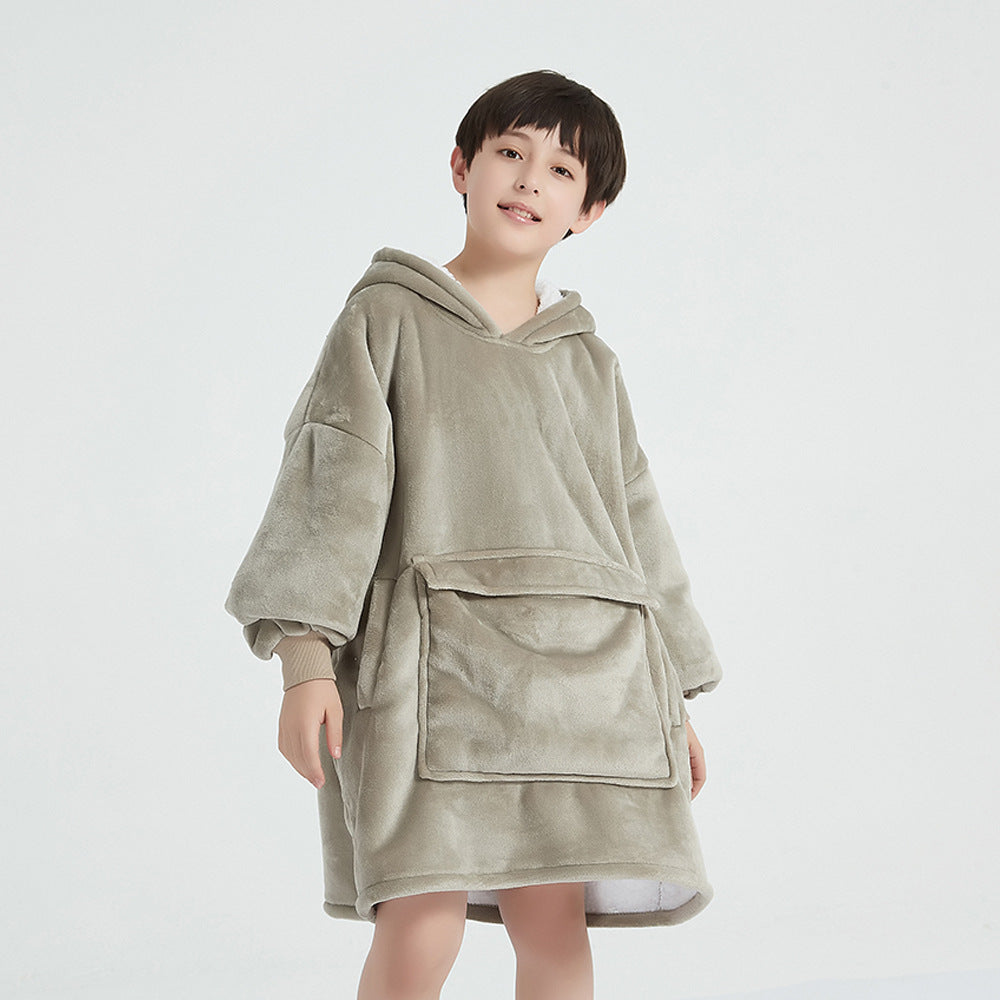 Children's Cartoon Luminous Flannel Hooded Pajamas