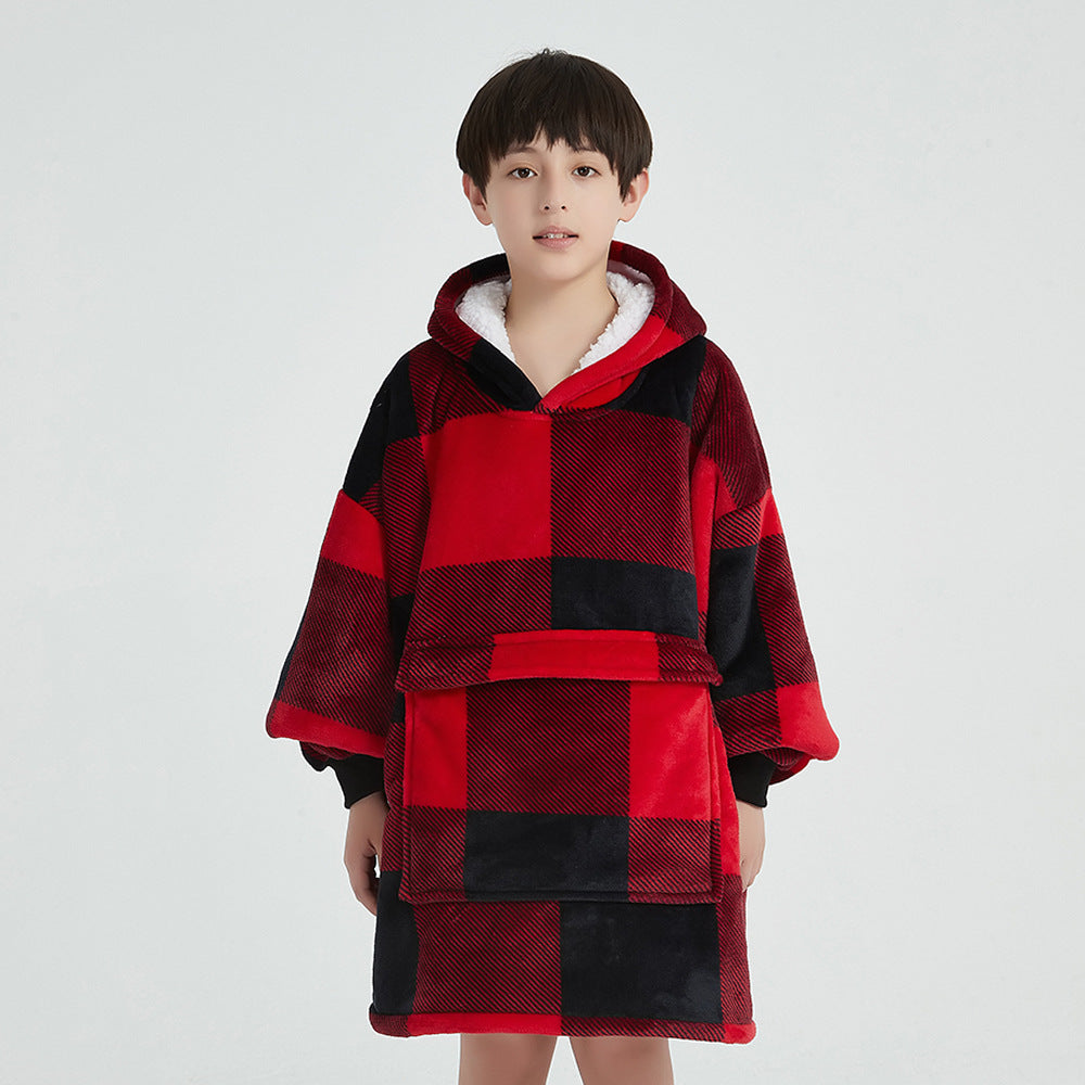 Children's Cartoon Luminous Flannel Hooded Pajamas