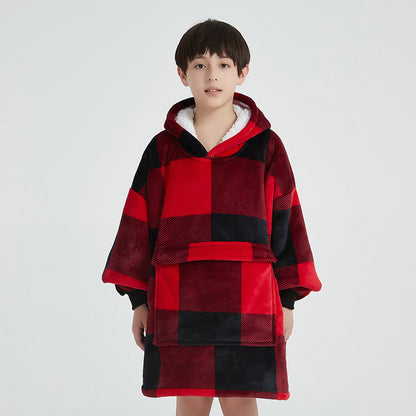 Children's Cartoon Luminous Flannel Hooded Pajamas